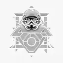 Star Wars  grey Jedi logo tattoo design idea