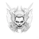 michael the arch angel casting lucifer to hell tattoo design idea