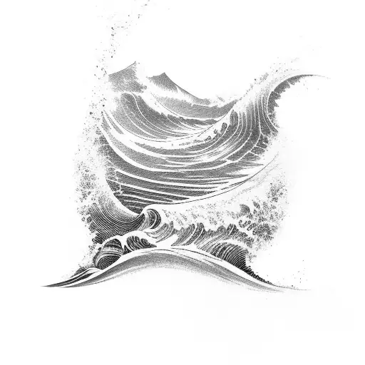 Ocean Wave that looks like wood grain shoulder tattoo tattoo design idea