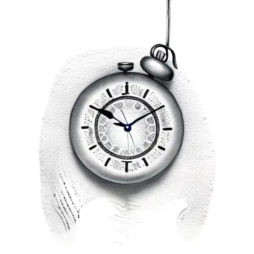 Footprint and handprint of the baby, with a clock tattoo design idea