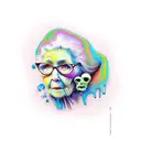 grandma melting tattoo design idea