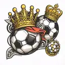 soccer ball with a crown tattoo design idea