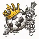 soccer ball with a crown tattoo design idea