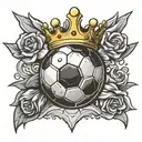 soccer ball with a crown tattoo design idea