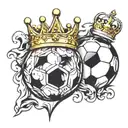 soccer ball with a crown tattoo design idea