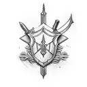 Damocles sword tattoo design idea