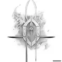 Damocles sword tattoo design idea