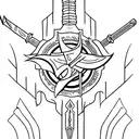 Damocles sword tattoo design idea