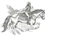 It's a horse with no saddle pad with and indian a mix of mordern world and ancient world  tattoo design idea