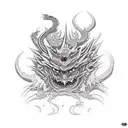 A mythical scary creature tattoo design idea