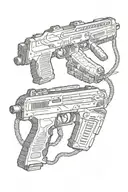anaconda and handheld smg tattoo design idea