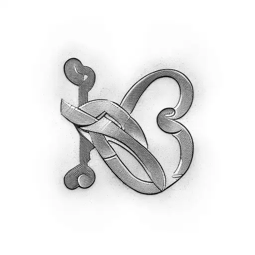 A blackwork tattoo of a stylized letter N formed by intertwining kitchen utensils, symbolizing the client's identity as a chef and their affinity for the letter N. tattoo design idea