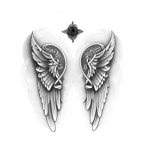 angel wings celtic tattoo design idea