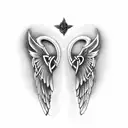 angel wings celtic tattoo design idea