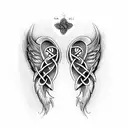 angel wings celtic tattoo design idea