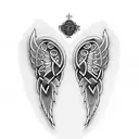 angel wings celtic tattoo design idea