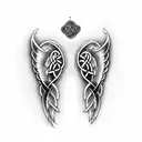 angel wings celtic tattoo design idea