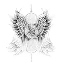angel wings celtic tattoo design idea