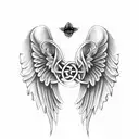angel wings celtic tattoo design idea