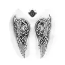 angel wings celtic tattoo design idea