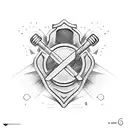 A wrench morphing into a firefighter hose, symbolizing the dual nature of being a mechanic and firefighter tattoo design idea