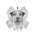 mountain with a black english lab tattoo design idea