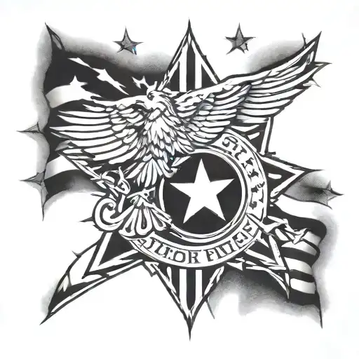 Air Force star and stripe tattoo design idea