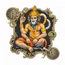 hanuman gada with ram name tattoo design idea