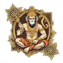 hanuman gada with ram name tattoo design idea