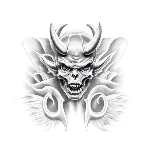 devil angel tattoo design idea