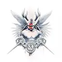 devil angel tattoo design idea
