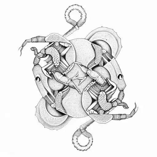 Scorpion and crab yinyang tattoo design idea