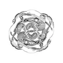 Scorpion and crab yin yang tattoo design idea