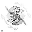 Scorpion and crab yin yang tattoo design idea