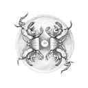 Scorpion and crab yin yang tattoo design idea