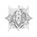 geometric name  tattoo design idea