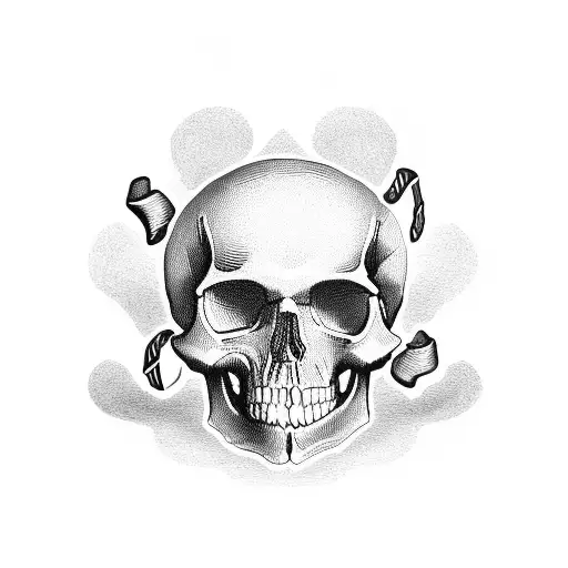 Money bag with a skull and crossbones symbol tattoo design idea