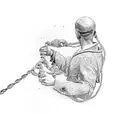 a man letting go of a rope tattoo design idea