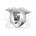 a man giving up and letting everything go tattoo design idea