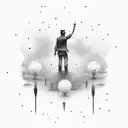 a man giving up and letting everything go tattoo design idea