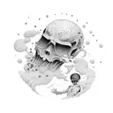 a man falling from the sky and accepting his fate tattoo design idea