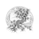 Juniper and Hazelnut branches tattoo design idea