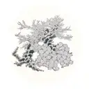 Juniper and Hazelnut branches tattoo design idea