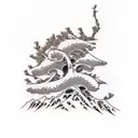 Juniper and Hazelnut branches tattoo design idea