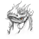 A chef's hat engulfed in flames with a dragon emerging from it tattoo design idea