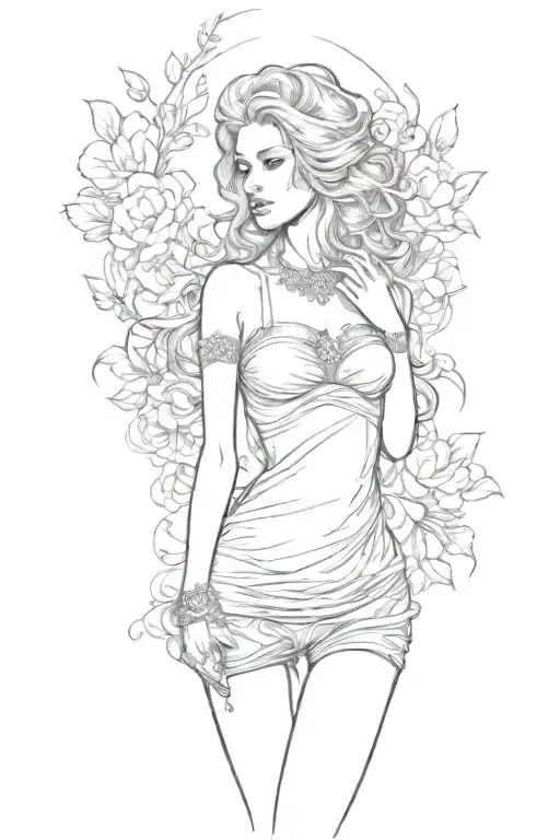 full body Aphrodite realistic sexy girl shoulder tattoo tattoo design idea