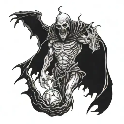 dementor and satan hell alcohol tattoo design idea