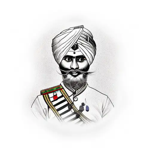 sikh soldier tattoo design idea