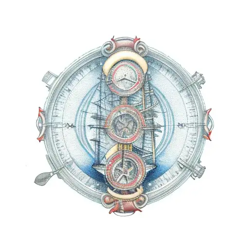 Scales representing law blended with ship wheel representing maritime  tattoo design idea