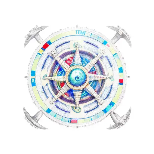 Scales representing law blended with ship wheel representing maritime  tattoo design idea